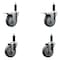 Service Caster 4'' Thermoplastic Rubber Swivel 1'' Expanding Stem Caster Set 2 Total Lock Brakes, 4PK SCC-EXTTL20S414-TPRB-2-S-2-1 - alternate 1